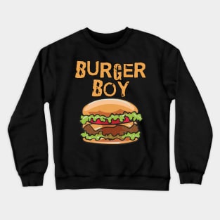 Funny Burger Boy Hamburger Cheeseburger Fast Food Lover Crewneck Sweatshirt